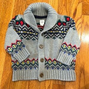 Baby gap boys button down sweater 12-18 months